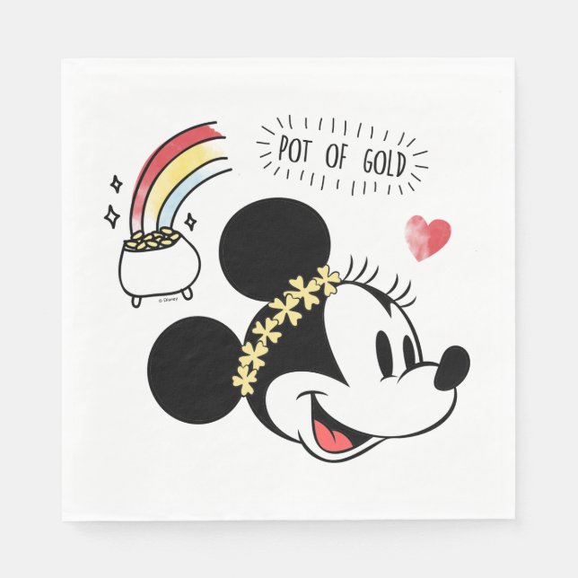 Minnie Mouse | St. Patrick's Day - Pot of Gold Napkin (Front)
