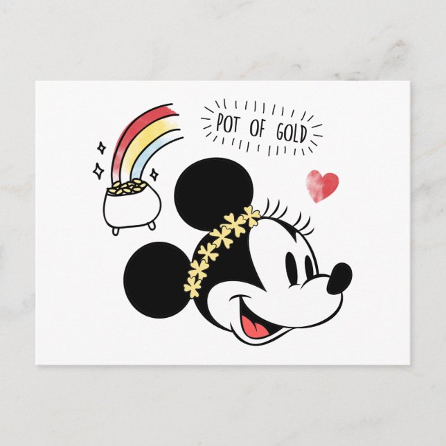 Minnie Mouse | St. Patrick's Day - Pot of Gold Postcard (Front)