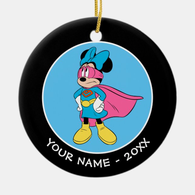 Minnie Mouse | Super Hero in Training Ceramic Ornament (Front)