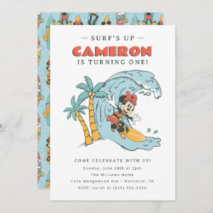 Minnie Mouse Surf's Up Summer Birthday Invitation