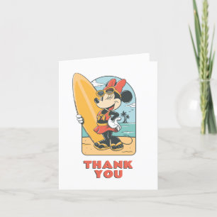 Minnie Mouse Surf's Up Summer Birthday Thank You Card
