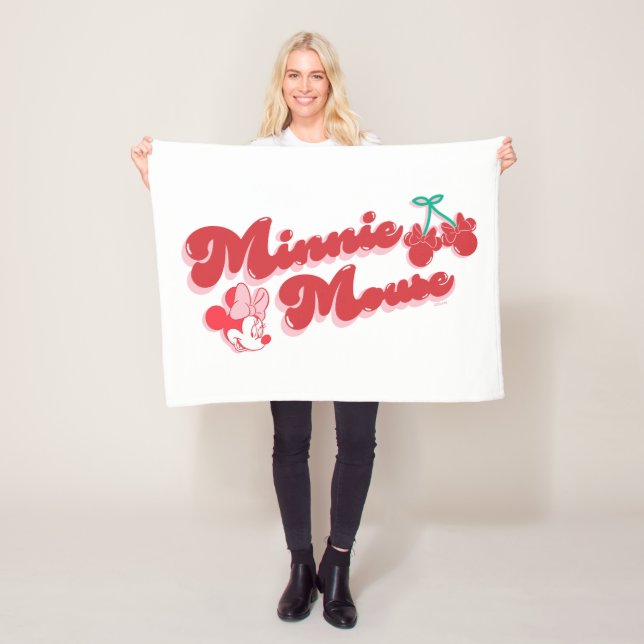 Minnie Mouse Sweet Cherry Script Fleece Blanket (In Situ)