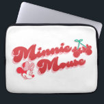 Minnie Mouse Sweet Cherry Script Laptop Sleeve<br><div class="desc">Playful, stylish, and bursting with retro charm, this delightful artwork features Minnie Mouse paired with bold script lettering and adorable cherry accents. The soft highlights and cheerful color palette give the design a fun, vintage-inspired feel that’s both sweet and eye-catching. Perfect for customizable Zazzle products like apparel, tote bags, wall...</div>