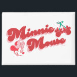 Minnie Mouse Sweet Cherry Script Magnet<br><div class="desc">Playful, stylish, and bursting with retro charm, this delightful artwork features Minnie Mouse paired with bold script lettering and adorable cherry accents. The soft highlights and cheerful color palette give the design a fun, vintage-inspired feel that’s both sweet and eye-catching. Perfect for customizable Zazzle products like apparel, tote bags, wall...</div>