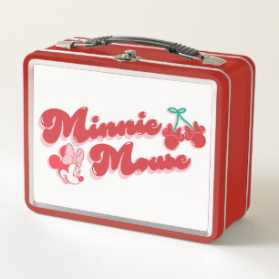 Minnie Mouse Sweet Cherry Script Metal Lunch Box