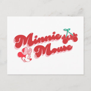 Minnie Mouse Sweet Cherry Script Postcard