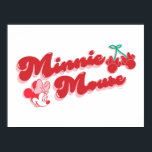 Minnie Mouse Sweet Cherry Script Poster<br><div class="desc">Playful, stylish, and bursting with retro charm, this delightful artwork features Minnie Mouse paired with bold script lettering and adorable cherry accents. The soft highlights and cheerful color palette give the design a fun, vintage-inspired feel that’s both sweet and eye-catching. Perfect for customizable Zazzle products like apparel, tote bags, wall...</div>