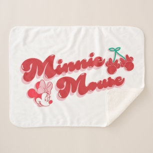 Minnie Mouse Sweet Cherry Script Sherpa Blanket