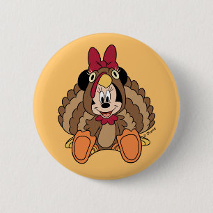 Minnie Mouse Thanksgiving Turkey 2 Inch Round Button