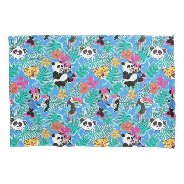 Minnie Mouse | Tropical Summer Pattern Pillowcase (Front)