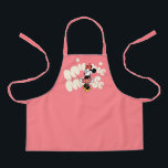 Minnie Mouse Twirl in Polka Dot Style Apron<br><div class="desc">Bright, bubbly, and full of classic Disney joy, this cheerful artwork features Minnie Mouse mid-twirl in her iconic polka dot dress, radiating confidence and charm. Set against a playful pink backdrop with bold, retro-inspired lettering, the design feels fun, energetic, and instantly lovable. Perfect for customizable Zazzle products like apparel, tote...</div>