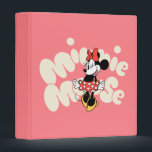 Minnie Mouse Twirl in Polka Dot Style Binder<br><div class="desc">Bright, bubbly, and full of classic Disney joy, this cheerful artwork features Minnie Mouse mid-twirl in her iconic polka dot dress, radiating confidence and charm. Set against a playful pink backdrop with bold, retro-inspired lettering, the design feels fun, energetic, and instantly lovable. Perfect for customizable Zazzle products like apparel, tote...</div>