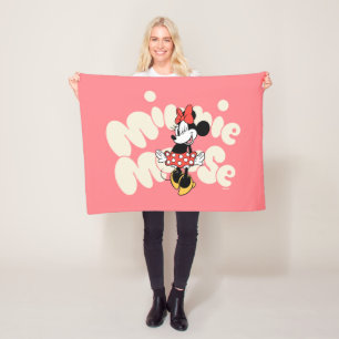 Minnie Mouse Twirl in Polka Dot Style Fleece Blanket