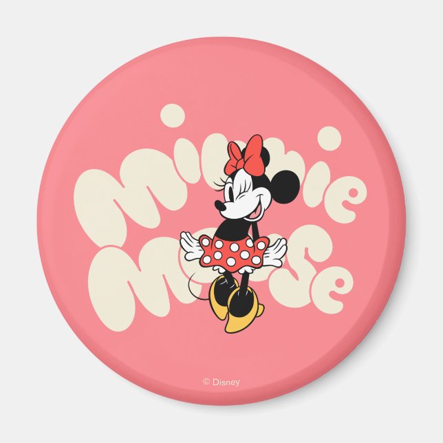 Minnie Mouse Twirl in Polka Dot Style Magnet (Front)