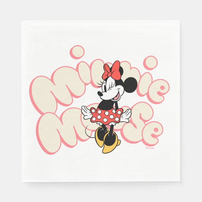 Minnie Mouse Twirl in Polka Dot Style Napkin (Front)