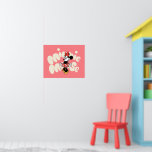 Minnie Mouse Twirl in Polka Dot Style Poster<br><div class="desc">Bright, bubbly, and full of classic Disney joy, this cheerful artwork features Minnie Mouse mid-twirl in her iconic polka dot dress, radiating confidence and charm. Set against a playful pink backdrop with bold, retro-inspired lettering, the design feels fun, energetic, and instantly lovable. Perfect for customizable Zazzle products like apparel, tote...</div>
