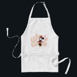 Minnie Mouse Twirl in Polka Dot Style Standard Apron<br><div class="desc">Bright, bubbly, and full of classic Disney joy, this cheerful artwork features Minnie Mouse mid-twirl in her iconic polka dot dress, radiating confidence and charm. Set against a playful pink backdrop with bold, retro-inspired lettering, the design feels fun, energetic, and instantly lovable. Perfect for customizable Zazzle products like apparel, tote...</div>