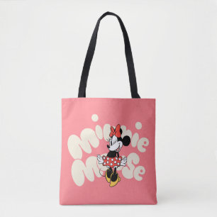Minnie Mouse Twirl in Polka Dot Style Tote Bag