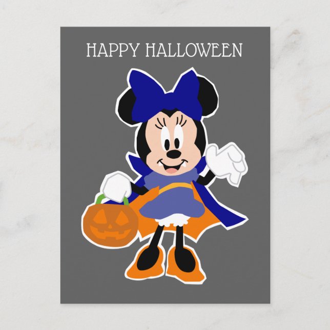 Minnie Mouse Vampire | Halloween Postcard (Front)