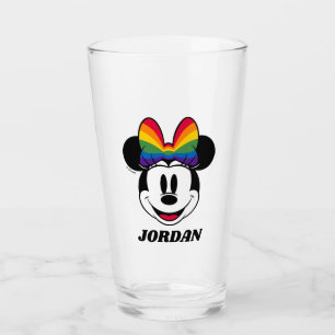 Minnie Mouse Wearing Rainbow Bow Glass