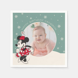 Minnie Mouse Winter Onederland 1st Birthday Napkin