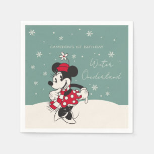 Minnie Mouse Winter Onederland 1st Birthday Napkin