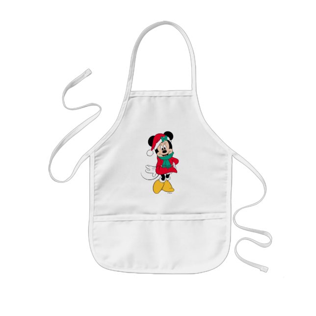 Minnie Mouse | Winter Outfit Kids Apron (Front)