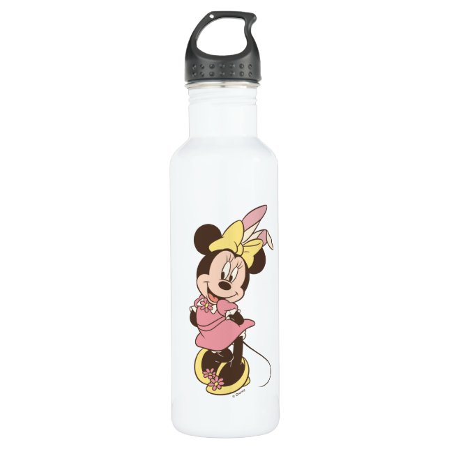 Minnie Mouse with Easter Bunny Ears 710 Ml Water Bottle (Front)