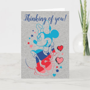 Minnie Mouse With Hearts Card