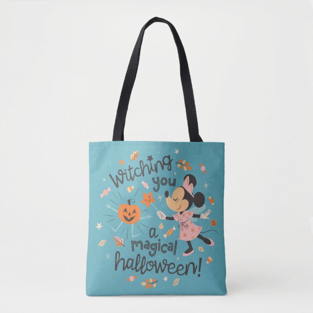Minnie Mouse's Magical Halloween Greeting Tote Bag (Front)