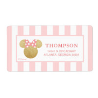 Minnie | Pink Striped Gold Glitter Baby Shower