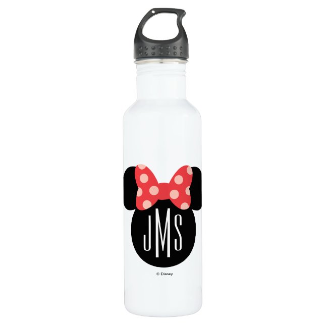 Minnie Polka Dot Head Silhouette | Monogram 710 Ml Water Bottle (Front)