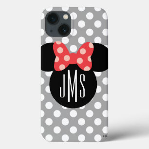 Minnie Polka Dot Head Silhouette   Monogram iPhone 13 Case