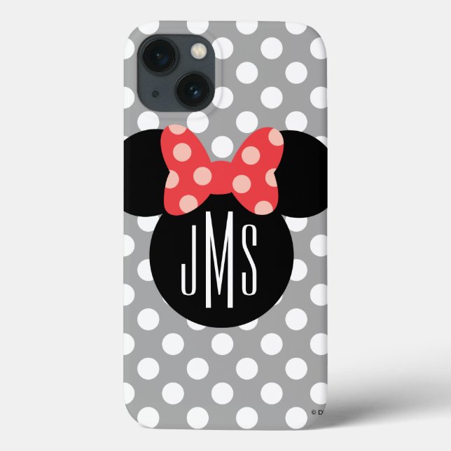 Minnie Polka Dot Head Silhouette | Monogram Case-Mate iPhone Case (Back)