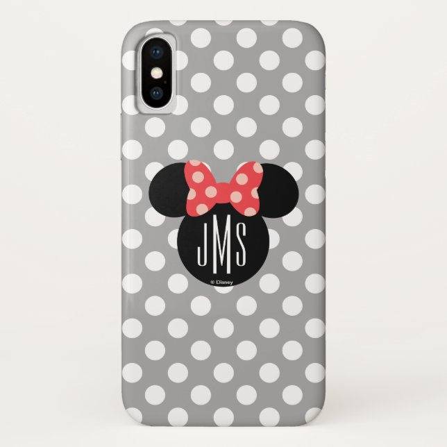Minnie Polka Dot Head Silhouette | Monogram Case-Mate iPhone Case (Back)