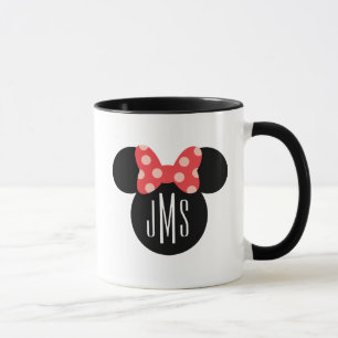 Minnie Polka Dot Head Silhouette   Monogram Mug