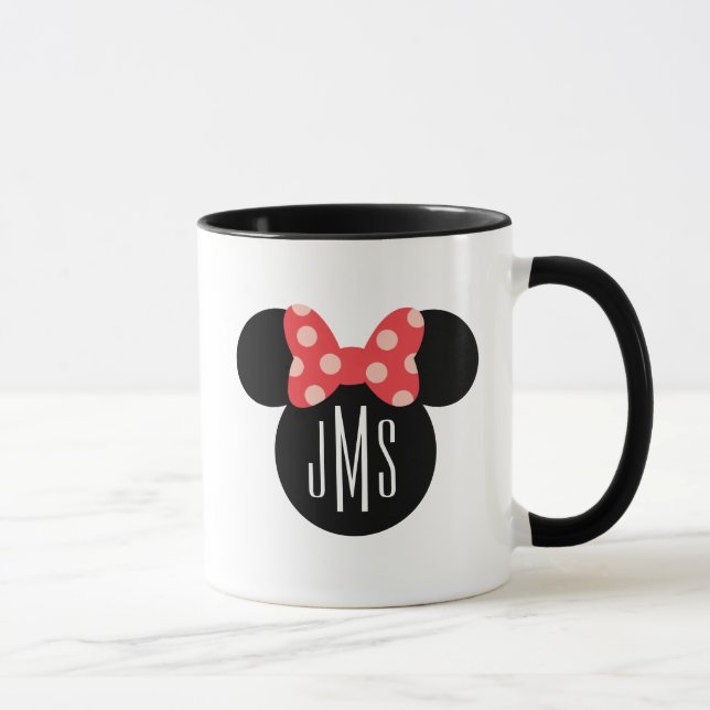 Minnie Polka Dot Head Silhouette | Monogram Mug (Right)