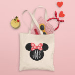 Minnie Polka Dot Head Silhouette | Monogram Tote Bag<br><div class="desc">Customize this Minnie Mouse Head Silhouette with your monogram.</div>