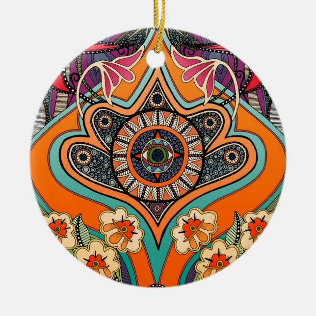 minnie purple ceramic ornament (Front)