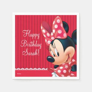 Minnie Red and White Birthday Napkin
