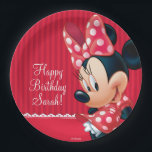 Minnie Red and White Birthday Paper Plate<br><div class="desc">Minnie Mouse</div>