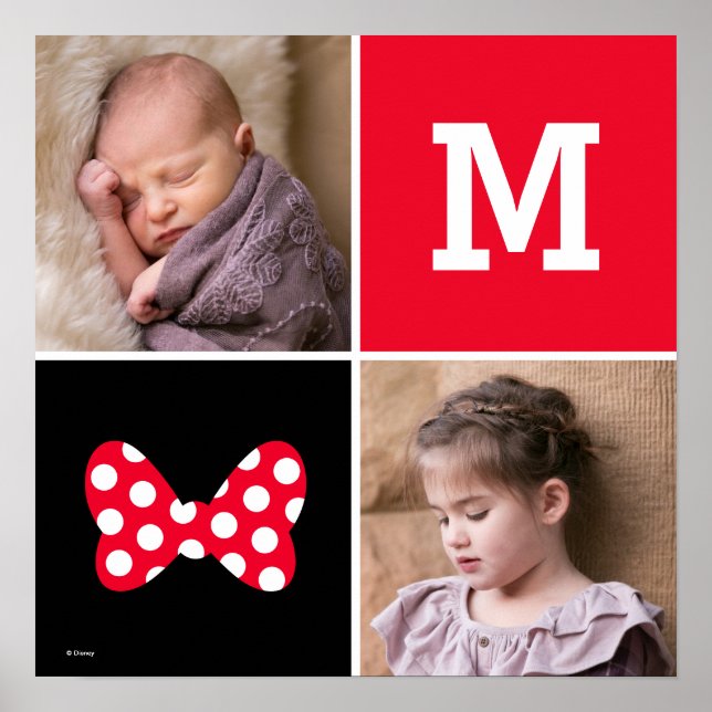 Minnie Red Polka Dot | Custom Photos & Monogram Poster (Front)