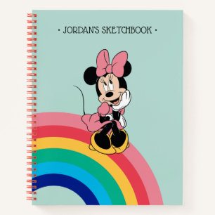 Minnie Sitting on a Rainbow   Add Your Name Sketch Notebook