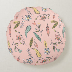 Minnie   Wildflower Pattern Round Pillow
