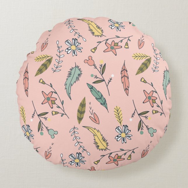 Minnie | Wildflower Pattern Round Pillow (Front)