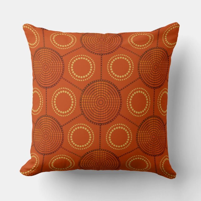 Minoan Labyrinth Geometric Throw Pillow (Front)