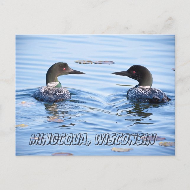 Minocqua, WI postcard souvenir  (Front)