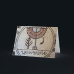 Minorah's Mosaic Postcard in Israel<br><div class="desc">Postcard with exclusive photo of Mosaico da Menorah displayed at the Good Samaritan Hospital in the Jewish Desert in Israel. Ancient Hebrew inscription "Shalom Al Israel" A Paz On Israel.</div>