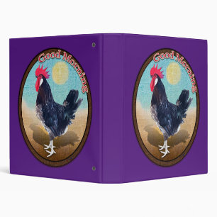 Minorca Rooster Good Morning Vintage Oval Binder