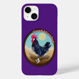 Minorca Rooster Good Morning Vintage Oval Case-Mate iPhone 14 Case